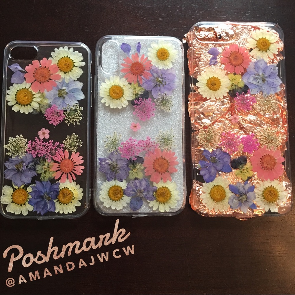 SOLD OUT- Restocking! Hand Pressed Floral Case - Picture 5 of 6